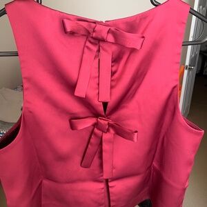 Mango Sleeveless Satin Top with Bows